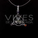 Pendant Celtic Trisqueta with Chakra Minerals - Silver Plated
