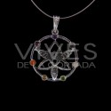 Pendentif Ange avec minéraux de chakra - Bain d'argent