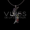 Pendentif Croix des Chakras avec Minéraux - Plaqué Argent