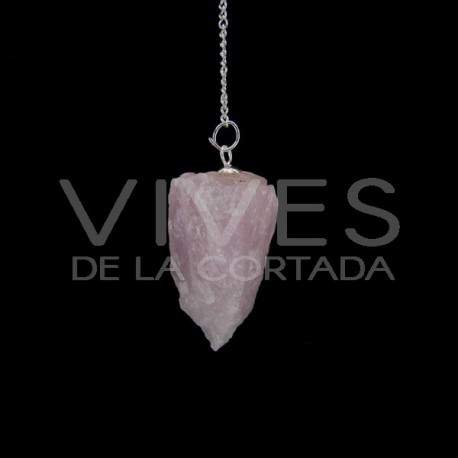 Péndulo Cuarzo rosa en bruto