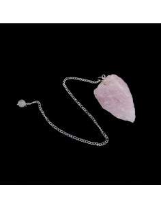 Pêndulo de quartzo rosa em bruto 2