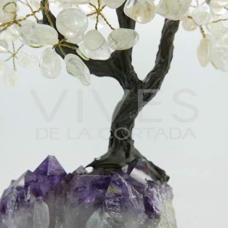 Tree of Quartz Big with Amethyst Druse Base
