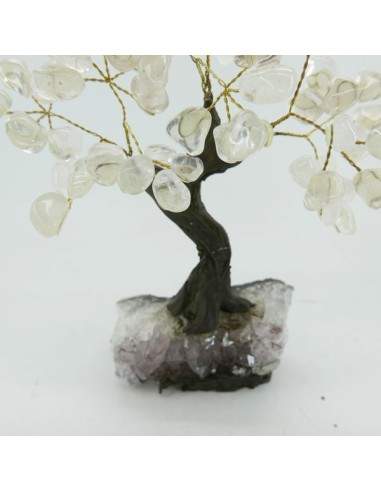 Arbre de Quartz Petit avec base de druse d'améthyste
