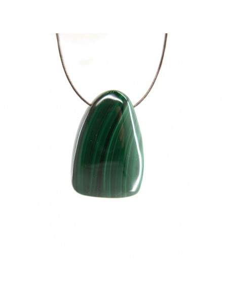 Pendentif de Malachite Galet Plat Percé