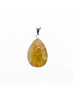 Pendant Heated Citrine Teardrop - Silver Bath