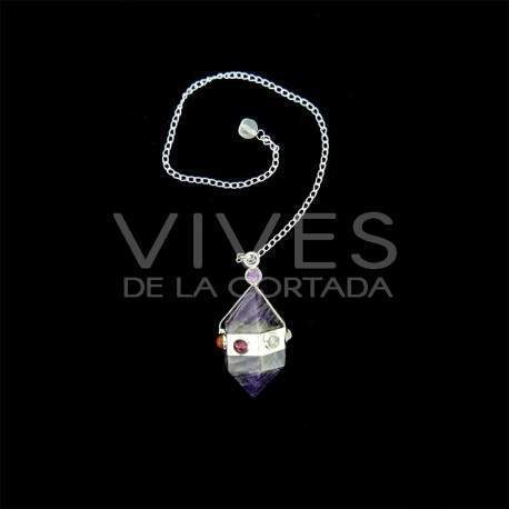 Péndulo Biterminado de Cuarzo Rosa Chakras