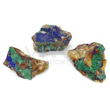 Azurita en bruto con malaquita. Pack 0,250Kg