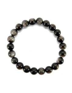 Bracelet silver Obsidian 8mm 2