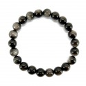 Bracelet silver Obsidian 8mm