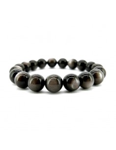 Bracelet silver Obsidian 10mm