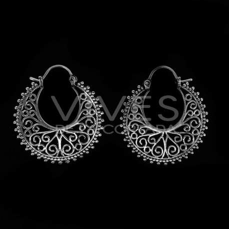 Pendientes Circulo con Baño de Plata -P67-