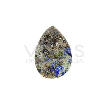 Azurite with Malachite cabochon