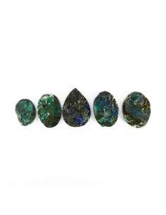 Azurite com cabochão de malaquite