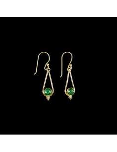 Pendientes de Bronce con Mineral -102-