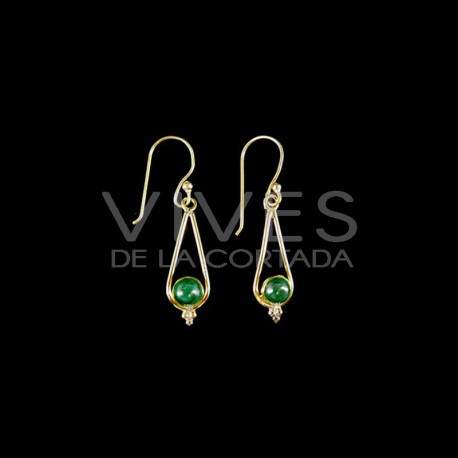Brincos de bronze com minerais -102-