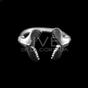 Anillo Cola de Ballena Doble Rellena Plata de Ley 925