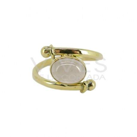 Anel de bronze com mineral aleatório
