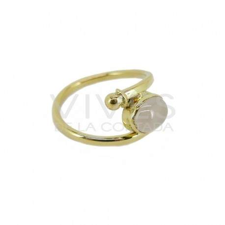 Anel de bronze com mineral aleatório