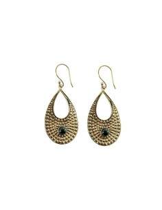 Pendientes de Bronce con Mineral Aleatorio