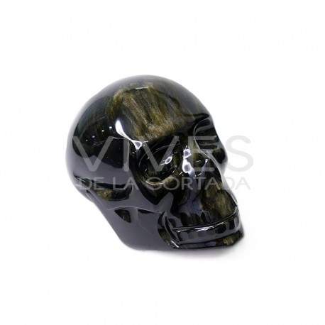 Calavera de Obsidiana Dorada