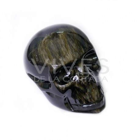 Golden Obsidian Skull