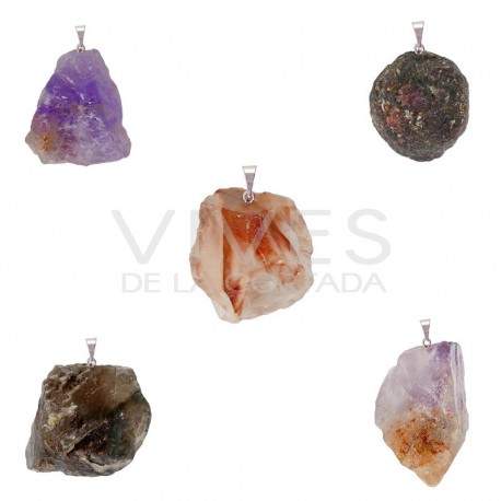 Pendant Raw Ore with Silver Plating