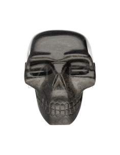 Caveira de obsidiana prateada COP