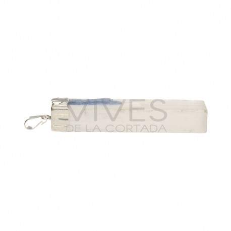 Pendant of Selenite with Cyanite in a Silver Bath
