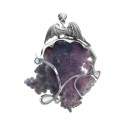Pendant Grape Chalcedony Dragon in 925 Sterling Silver