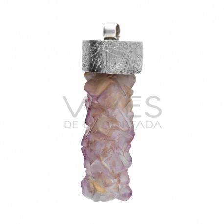 Pendant Fluorite Stalactite in 925 Sterling Silver