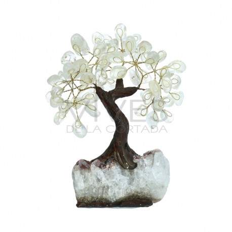 Arbre de Quartz Petit avec base de druse d'améthyste