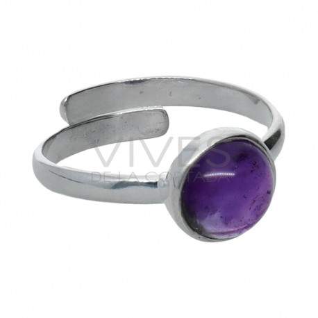 Amethyst Circle Set in Sterling Silver 925