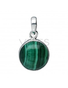 925 Sterling Silver Circle Malachite Set 2