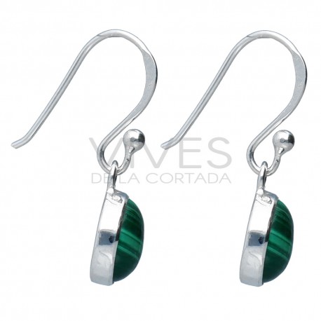Conjunto de prata esterlina 925 com círculos de malaquita