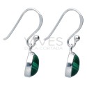 925 Sterling Silver Circle Malachite Set