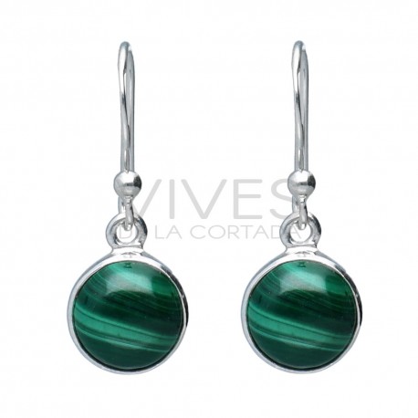 925 Sterling Silver Circle Malachite Set