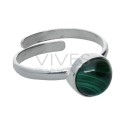 925 Sterling Silver Circle Malachite Set