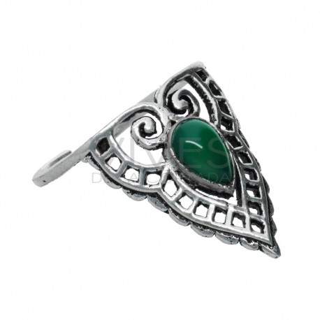 Ring in Silver Plating with Mineral -A74-