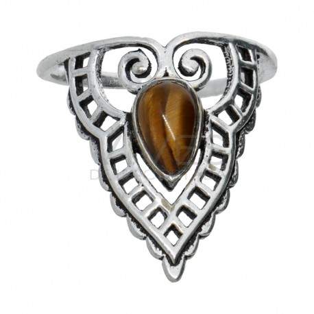 Ring in Silver Plating with Mineral -A74-
