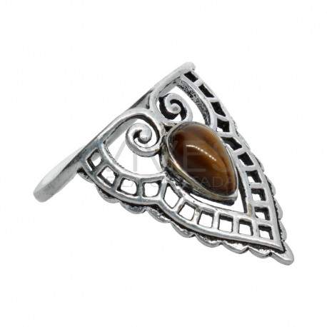 Ring in Silver Plating with Mineral -A74-