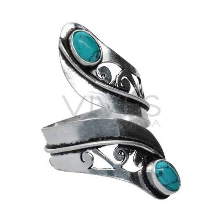 Ring in Silver Plating with Mineral -A66-