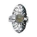 Ring in Silver Plating with Mineral -A67-