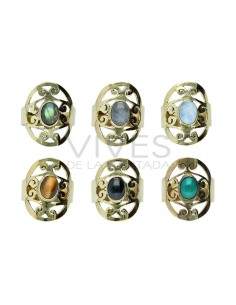 Anillo de Bronce con Mineral -61-