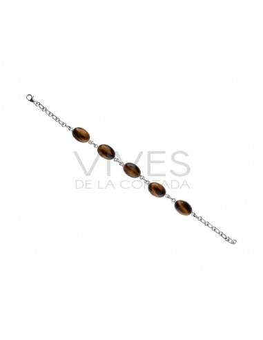 Tiger Eye Bracelet in Sterling Silver...