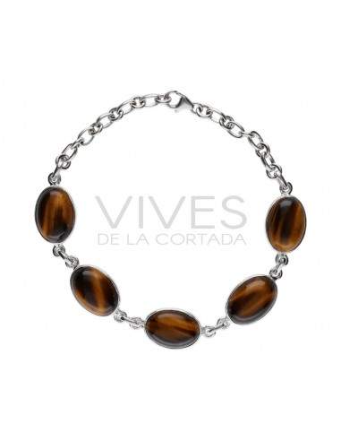 Tiger Eye Bracelet in Sterling Silver...