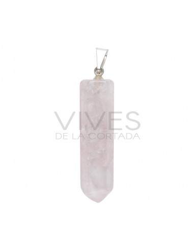 Pendentif en quartz rose poli