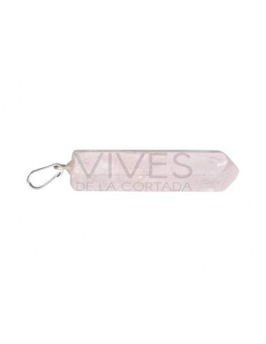 Pendentif en quartz rose poli