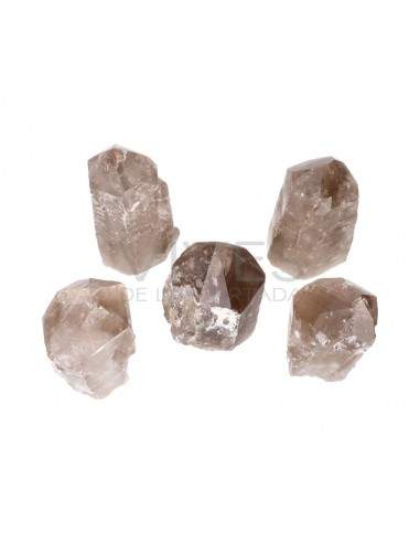 Pointes de quartz fumé semi-polies