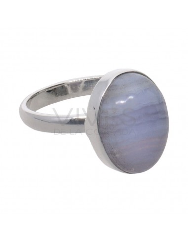 Medium Oval Chalcedony Ring in 925...