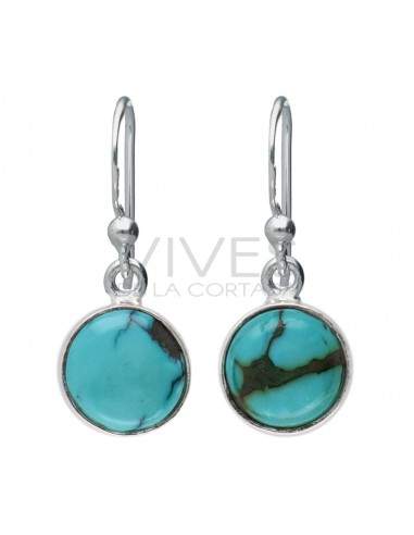 Turquoise Circle Set in Sterling...